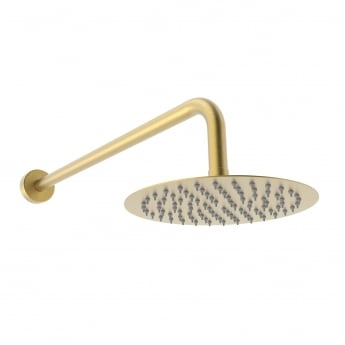 Prestige Ottone Thermostatic Concealed Shower Valve with Fixed Shower Head and Arm - Brushed Brass