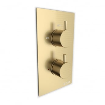 Prestige Ottone Thermostatic Concealed Shower Valve with Fixed Shower Head and Arm - Brushed Brass