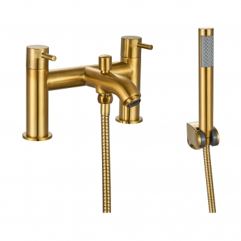 Prestige Ottone Bath Shower Mixer Tap with Shower Kit - Brushed Brass