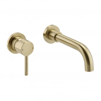 Prestige Ottone Basin Mixer Tap Wall Mounted - Brushed Brass