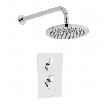 Prestige Plan Option 2 Thermostatic Concealed Shower Valve with Fixed Shower Head and Arm - Chrome