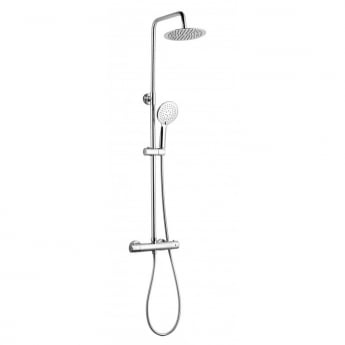 Prestige Plan Thermostatic Bar Shower with Ultra Slim Stainless Shower Drencher and Sliding Handset