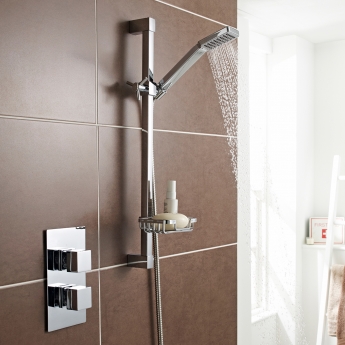 Prestige Pure Option 1 Thermostatic Concealed Shower Valve with Adjustable Slide Rail Kit - Chrome