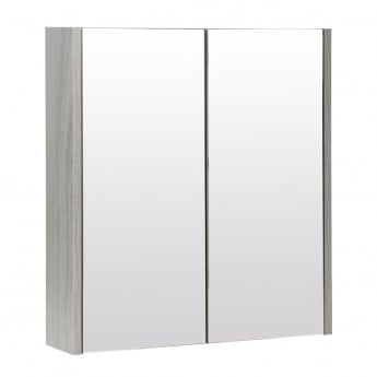 Prestige Purity Mirror Bathroom Cabinet 600mm Wide - Silver Oak