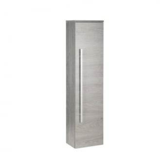 Prestige Purity 1-Door Wall Hung Side Tall Unit 355mm Wide - Silver Oak