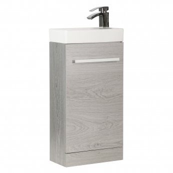 Prestige Purity Floor Standing Cloakroom Vanity Unit with Basin 400mm Wide - Silver Oak