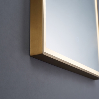 Prestige Winchcombe LED Bathroom Mirror with Touch Sensor 1000mm H x 600mm W - Brushed Brass Frame