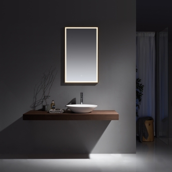 Prestige Winchcombe LED Bathroom Mirror with Touch Sensor 1000mm H x 600mm W - Brushed Brass Frame