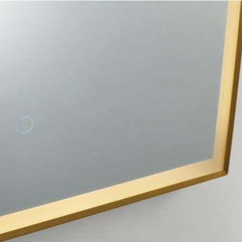 Prestige Winchcombe LED Bathroom Mirror with Touch Sensor 1000mm H x 600mm W - Brushed Brass Frame