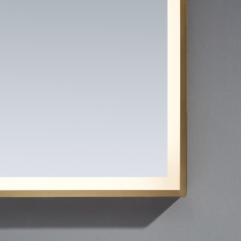 Prestige Winchcombe LED Bathroom Mirror with Touch Sensor 1000mm H x 600mm W - Brushed Brass Frame