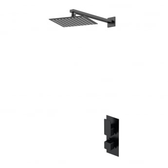 Purity Edge Black Dual Concealed Shower Set with Fixed Head