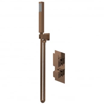 Purity Edge Brushed Bronze Dual Concealed Shower Set with Handset and Bracket