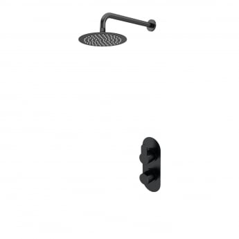 Purity Loop Black Dual Concealed Shower Set with Fixed Head