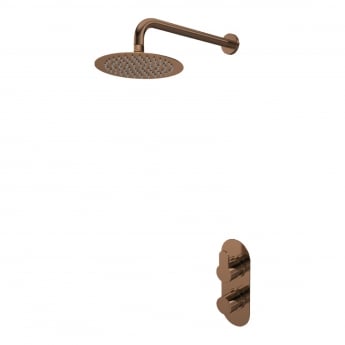 Purity Loop Brushed Bronze Dual Concealed Shower Set with Fixed Head