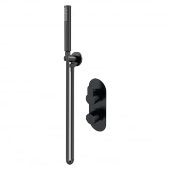 Purity Loop Black Dual Concealed Shower Set with Handset and Bracket