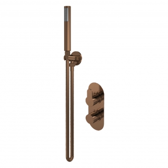 Purity Loop Brushed Bronze Dual Concealed Shower Set with Handset and Bracket