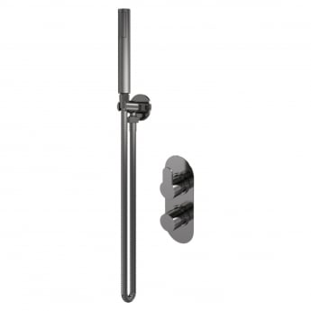 Purity Loop Brushed Pewter Dual Concealed Shower Set with Handset and Bracket