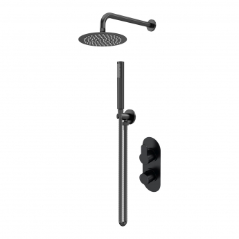 Purity Loop Black Dual Concealed Shower Set with Fixed Head and Handset