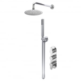 Purity Loop Chrome Triple Concealed Shower Set with Fixed Head and Handset