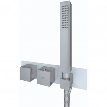 RAK Feeling Thermostatic Square Dual Outlet Concealed Shower Valve with Handset - White