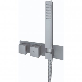 RAK Feeling Thermostatic Square Dual Outlet Concealed Shower Valve with Handset - Grey