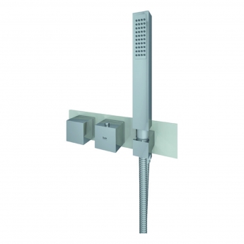 RAK Feeling Thermostatic Square Dual Outlet Concealed Shower Valve with Handset - Greige