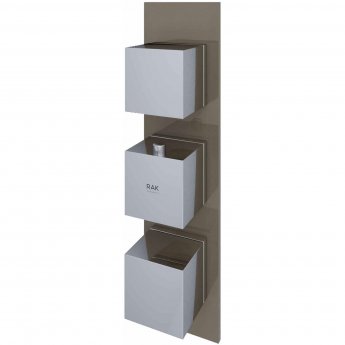 RAK Feeling Thermostatic Square Dual Outlet Concealed Shower Valve - Cappuccino