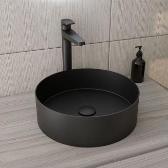 RAK Ingot Round Countertop Wash Basin 360mm Wide - Black