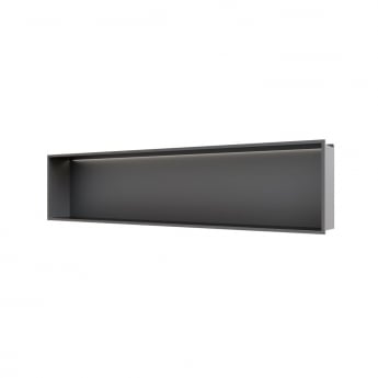 RAK Ingot Rectangular Recessed Niche 300mm H x 1200mm W with LED - Matt Black