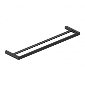 RAK Petit Square Double Towel Bar 470mm Wide - Matt Black