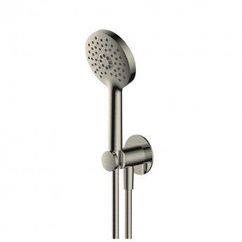 RAK Petit Round Shower Handset with Bracket - Brushed Nickel