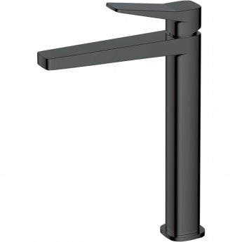 RAK Petit Square Tall Basin Mixer Tap Without Waste - Matt Black