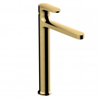 RAK Portofino Tall Basin Mixer Tap Without Waste - Brushed Gold