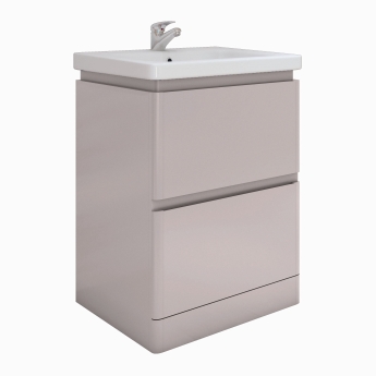 RAK Resort Floor Standing 2-Drawer Vanity Unit with Basin 650mm Wide - Matt Mushroom