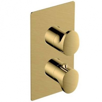 RAK Round Single Outlet Concealed Shower Valve Dual Handle - Brushed Gold