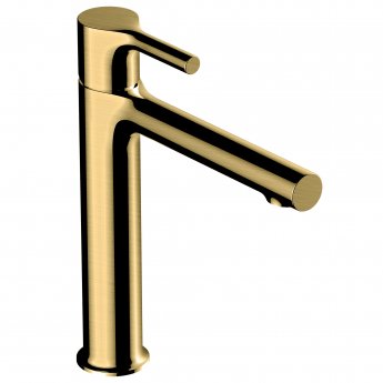 RAK Sorrento Medium Height Basin Mixer Tap Without Waste - Brushed Gold