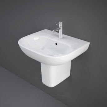 RAK Tonique Basin with Semi Pedestal 550mm Wide - 1 Tap Hole