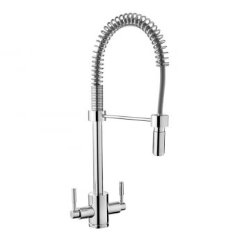 Rangemaster Aquatrend Spring Dual Lever Kitchen Sink Mixer Tap - Chrome