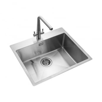 Rangemaster Cosmo 1.0 Bowl Kitchen Sink with Waste Kit 600mm L x 515mm W - Stainless Steel