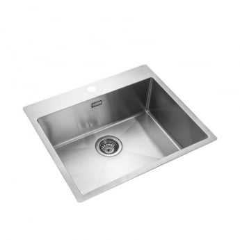Rangemaster Cosmo 1.0 Bowl Kitchen Sink with Waste Kit 600mm L x 515mm W - Stainless Steel