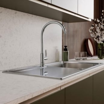 Rangemaster Hemlock Single Lever Kitchen Sink Mixer Tap - Brushed Nickel