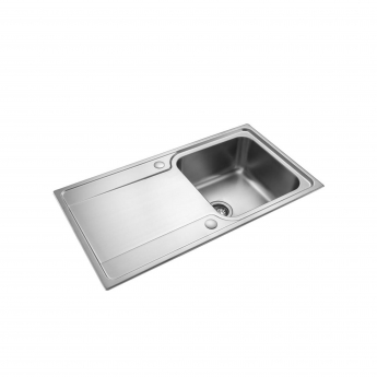 Rangemaster Iconica 1.0 Bowl Inset Kitchen Sink with Waste Kit 950mm L x 508mm W - Stainless Steel