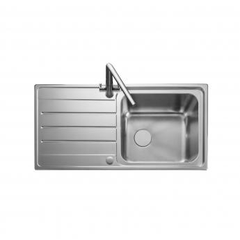 Rangemaster Oakland 1.0 Bowl Kitchen Sink with Waste Kit 1000mm L x 500mm W - Stainless Steel