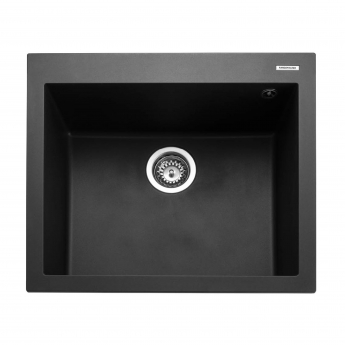 Rangemaster Oridian 1.0 Bowl Kitchen Sink with Waste Kit 570mm L x 500mm W - Charcoal