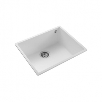 Rangemaster Oridian 1.0 Bowl Undermount Kitchen Sink with Waste Kit 540mm L x 440mm W - Arctic White