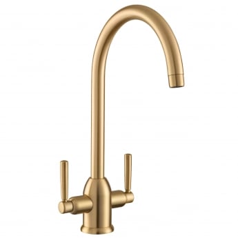 Rangemaster Parma Dual Lever Kitchen Sink Mixer Tap - Brushed Brass