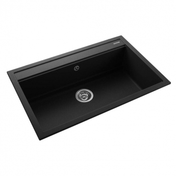 Rangemaster Prato 1.0 Bowl Undermount Granite Kitchen Sink with Waste Kit 570mm L x 510 W - Charcoal