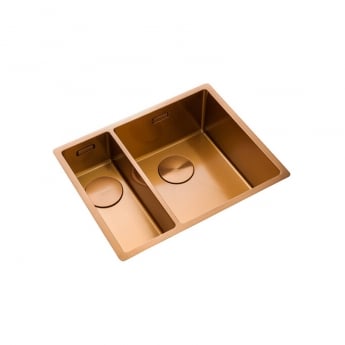 Rangemaster Spectra 1.5 Bowl Kitchen Sink LH & Waste Kit 555mm L x 440mm W - Copper