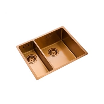 Rangemaster Spectra 1.5 Bowl Kitchen Sink LH & Waste Kit 555mm L x 440mm W - Copper