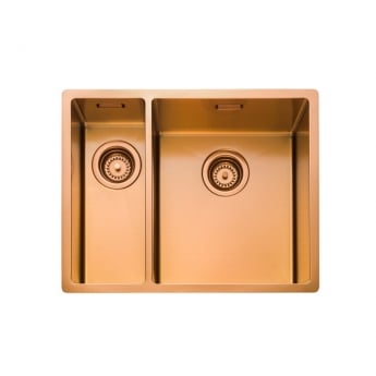 Rangemaster Spectra 1.5 Bowl Kitchen Sink LH & Waste Kit 555mm L x 440mm W - Copper